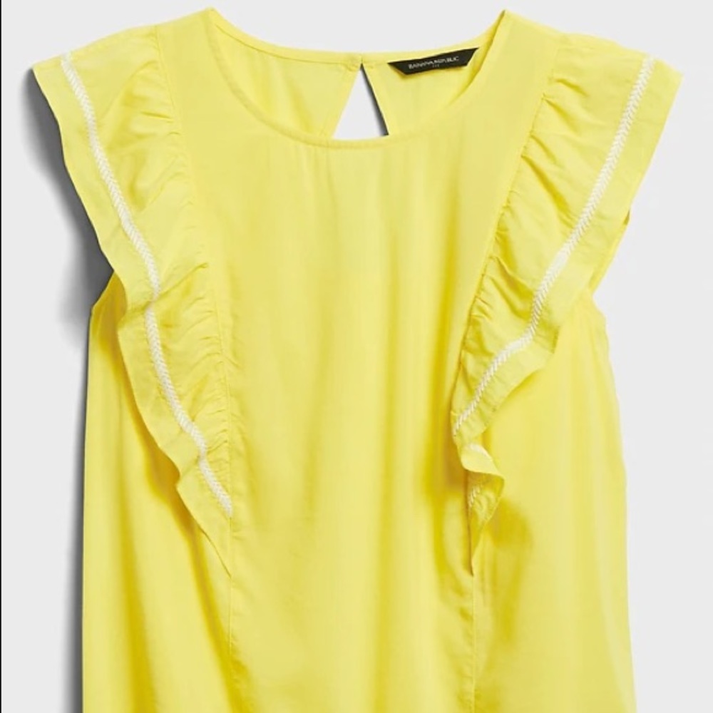 Embellished Open Back Top Yellow Banana Republic Small NWT